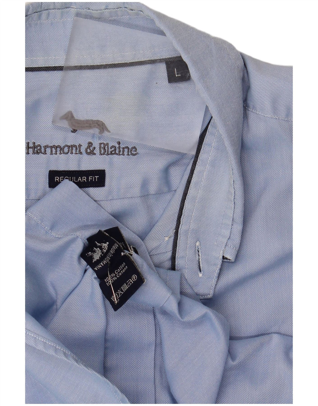 Harmont & Blaine Herren-Hemd, normale Passform, groß, aus blauer Baumwolle