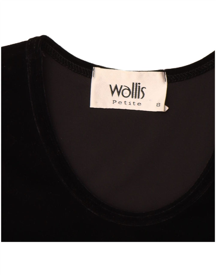Wallis Womens Petite Velours-Trägershirt UK 8 Small Schwarz Polyester