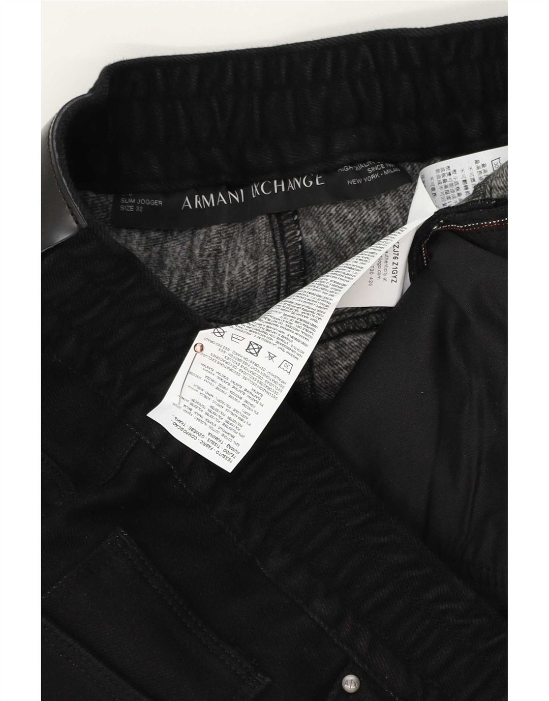 Armani Exchange Herren Jogger Slim Jeans W32 L28 Schwarze Baumwolle