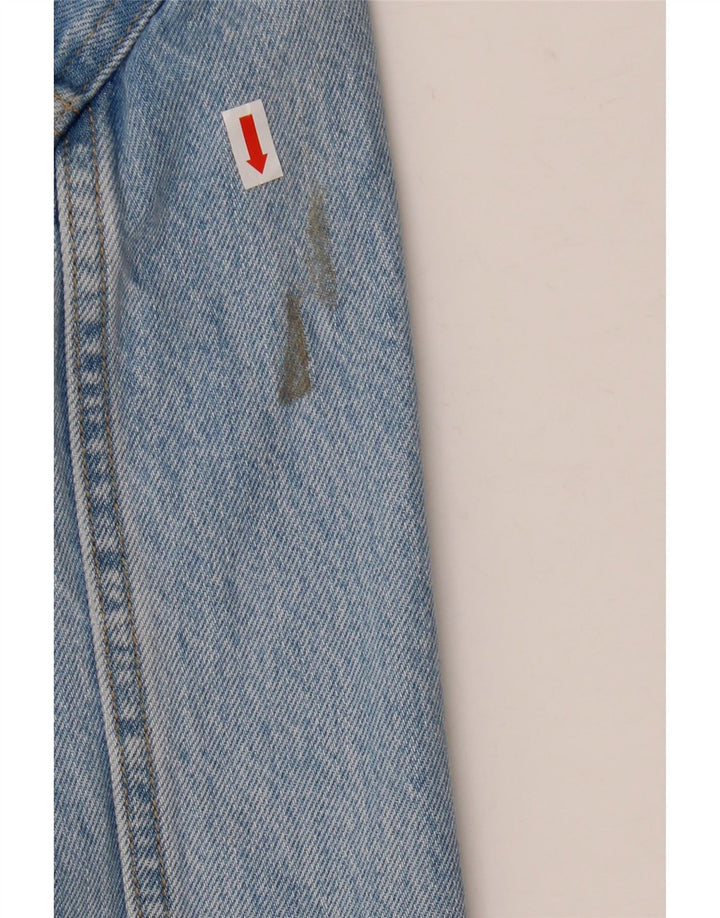 Levi's Damen Crop Denim Jacke UK 16 Large Blue Floral Cotton