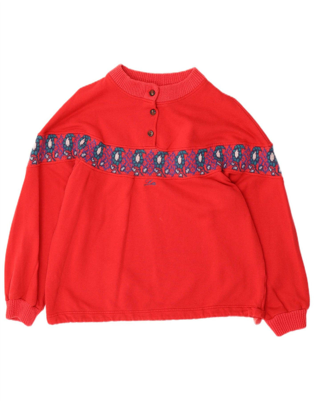 LOTTO Damen-Sweatshirt in Übergröße, Gr. 14, Mittelrot, Fair Isle