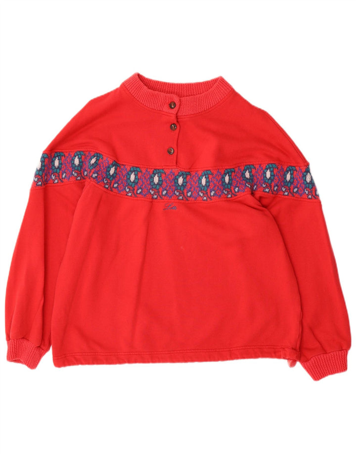 LOTTO Damen-Sweatshirt in Übergröße, Gr. 14, Mittelrot, Fair Isle