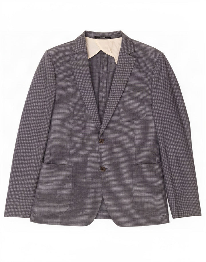 Joop Herren-Blazer mit 2 Knöpfen, schmale Passform, IT 54 2XL, blaue Gingham-Wolle