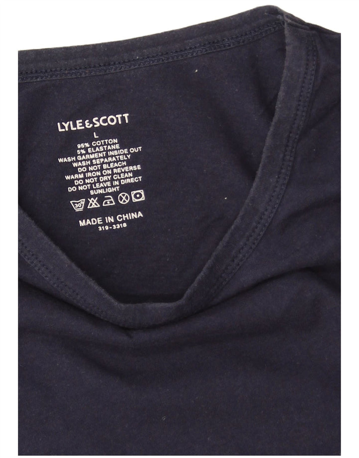 Lyle & Scott Herren T-Shirt Top Large Marineblau Baumwolle