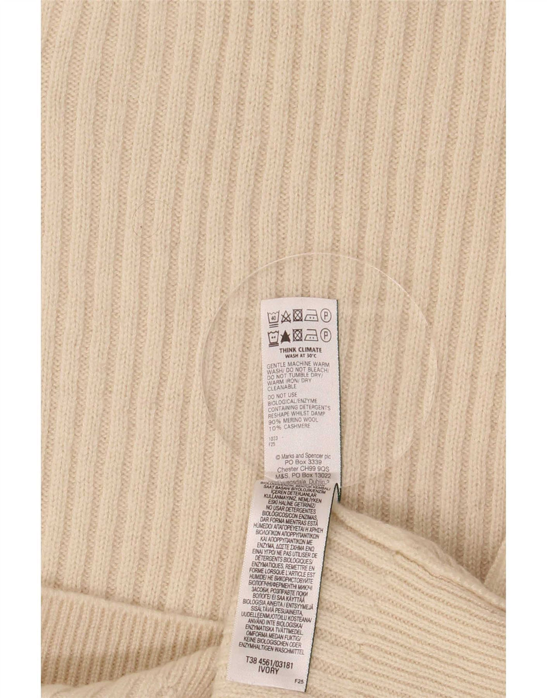 Marks & Spencer Damen Weste Tank Top UK 10 Small Beige Merinowolle