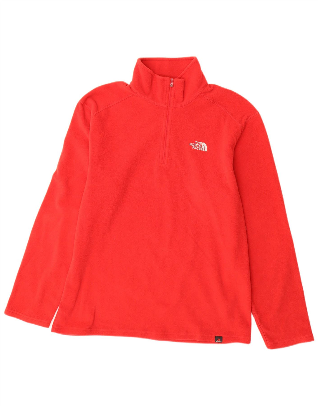 The North Face Herren-Fleecepullover mit Reißverschluss am Hals, mittelrotes Polyester