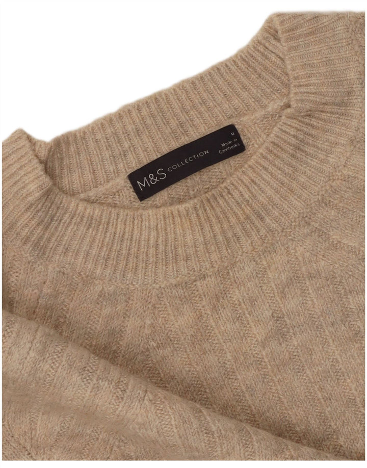 MARKS & SPENCER Damen-Pullover mit Rundhalsausschnitt, Gr. 14, Mittelbeige
