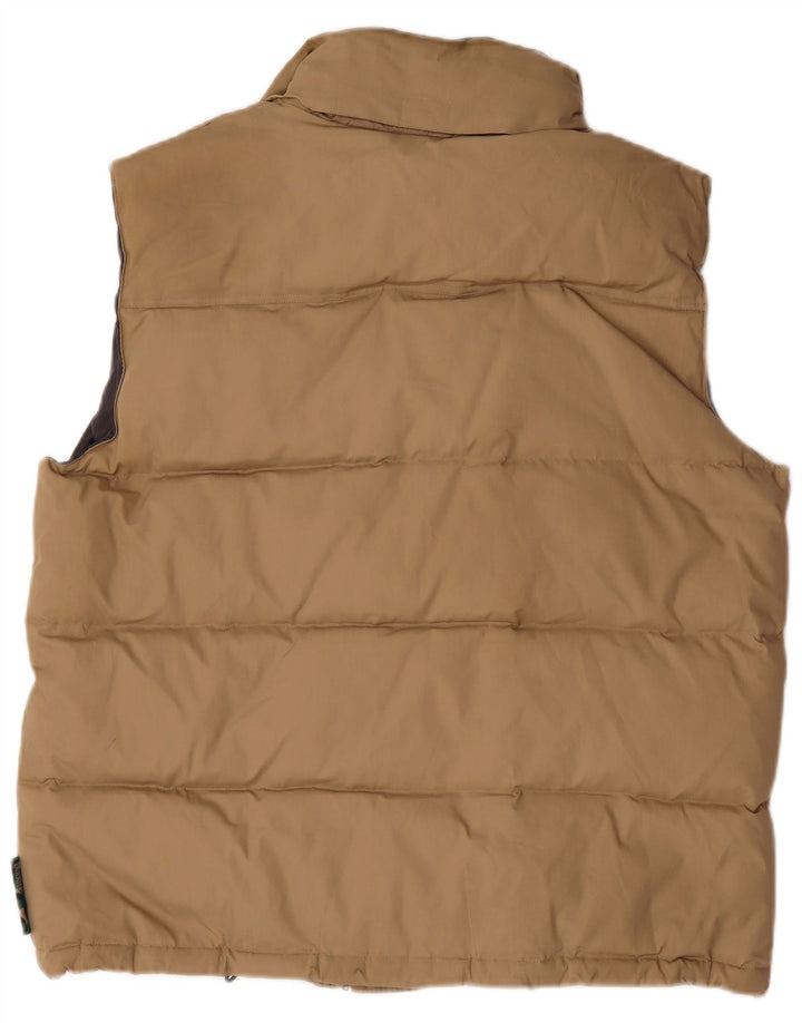 Vintage Herren Wattierte Weste UK 40 Großes Beige Polyester