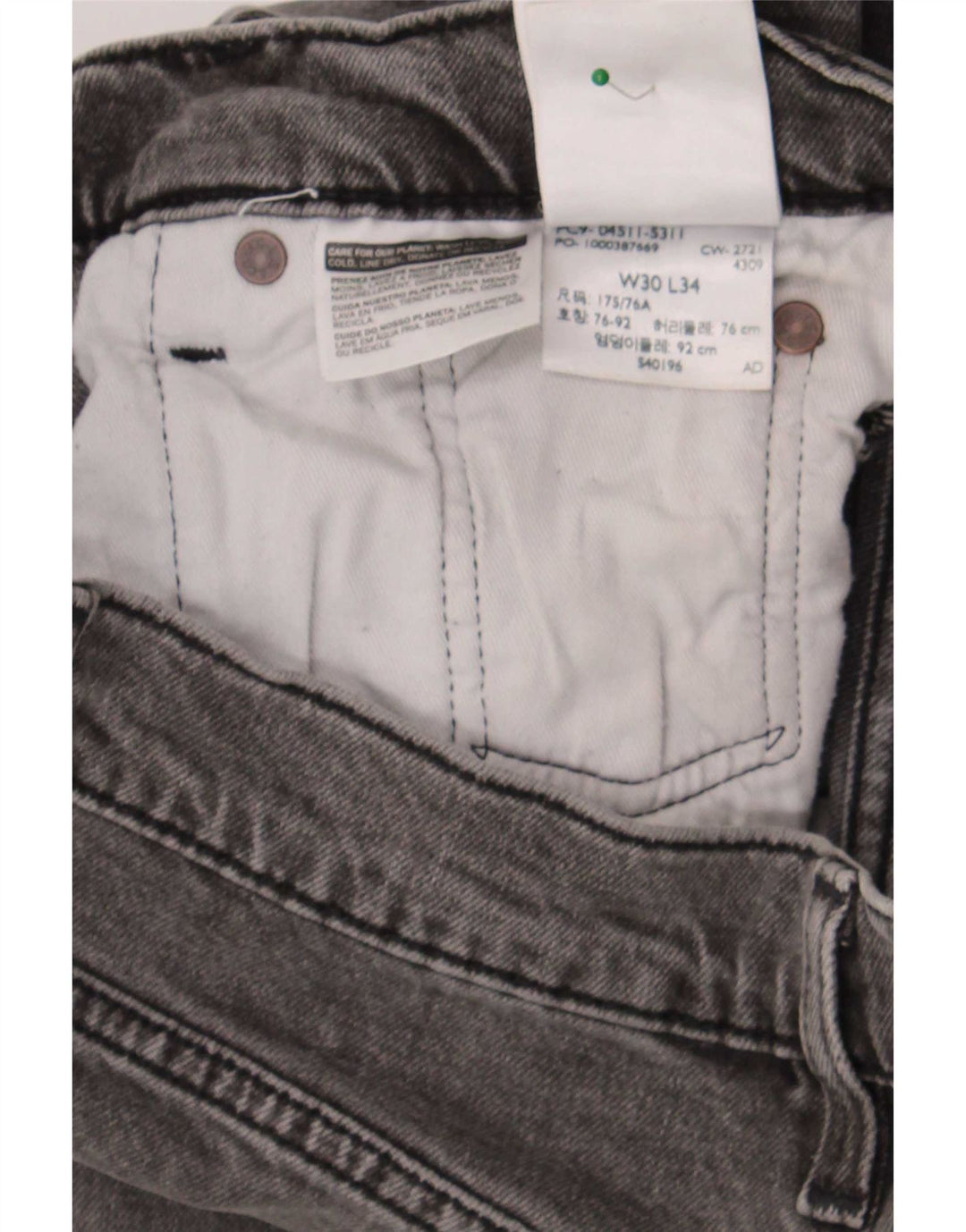 Levi's Herren 511 Slim Jeans W30 L30 Graue Baumwolle