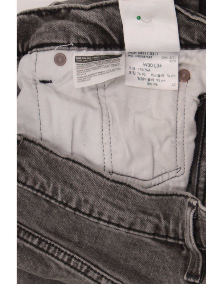 Levi's Herren 511 Slim Jeans W30 L30 Graue Baumwolle