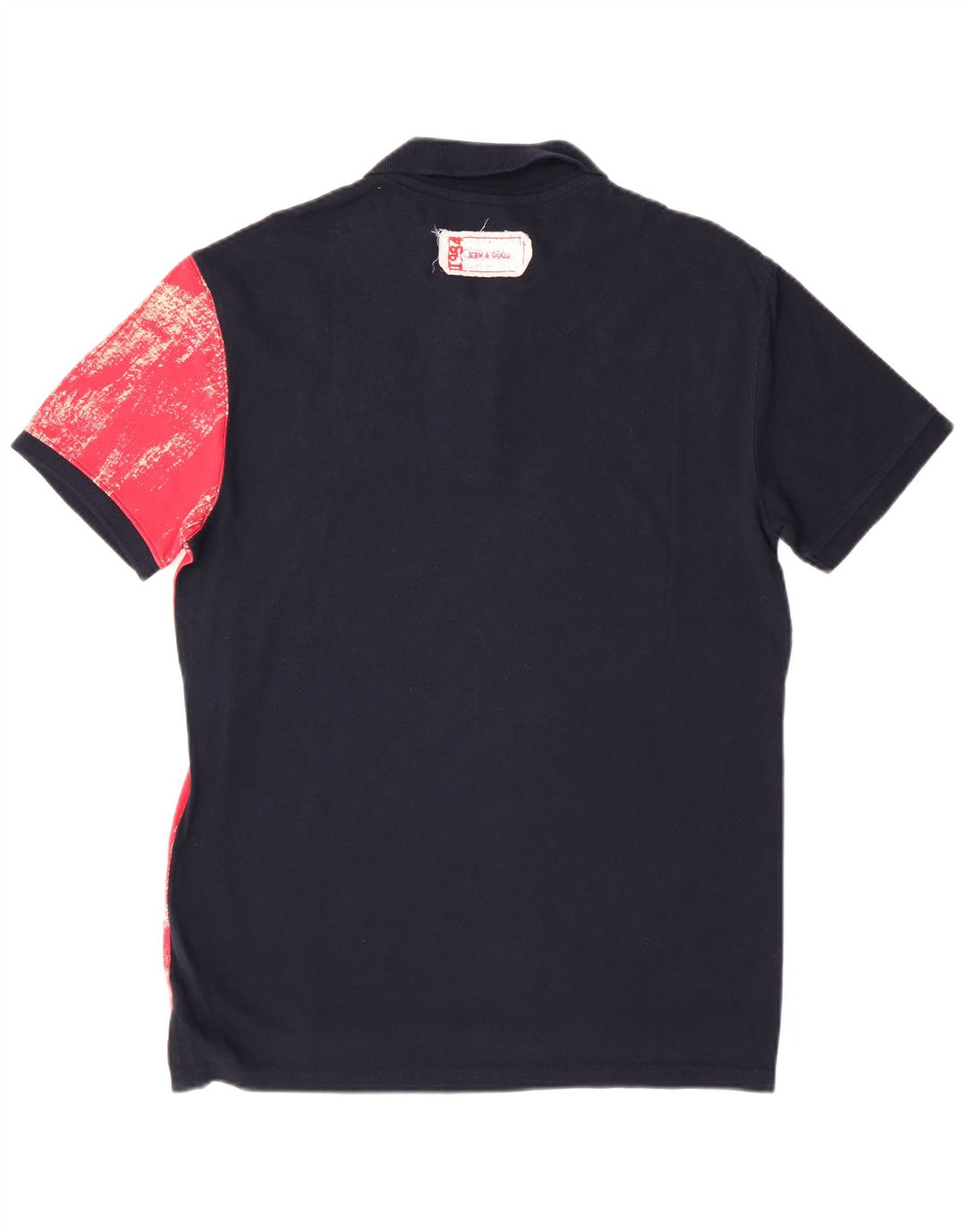 DESIGUAL Herren-Poloshirt mit Grafik, groß, marineblau, Colourblock-Baumwolle