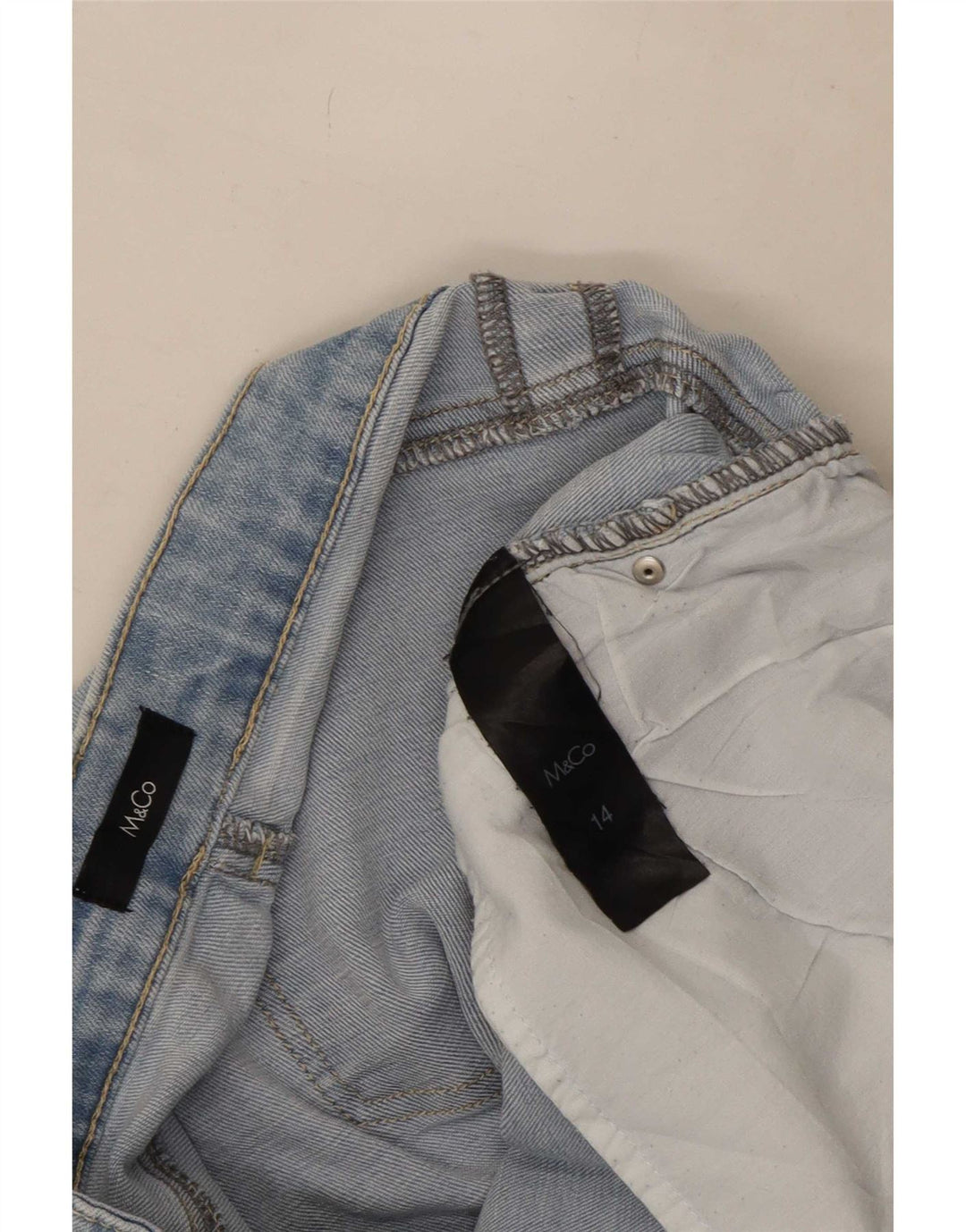 M&Co Damen Slim Jeans UK 14 Large W32 L29 Blaue Baumwolle