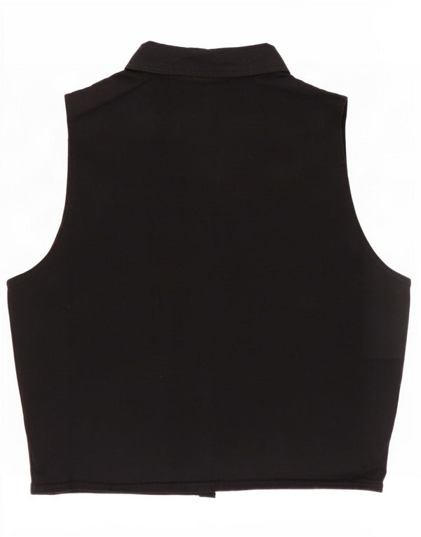 NEW LOOK Damen Jeansweste UK 14 Mittelschwarze Baumwolle