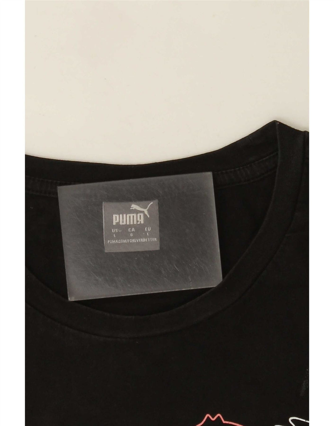 Puma Damen Grafik T-Shirt Top UK 14 Large Schwarz