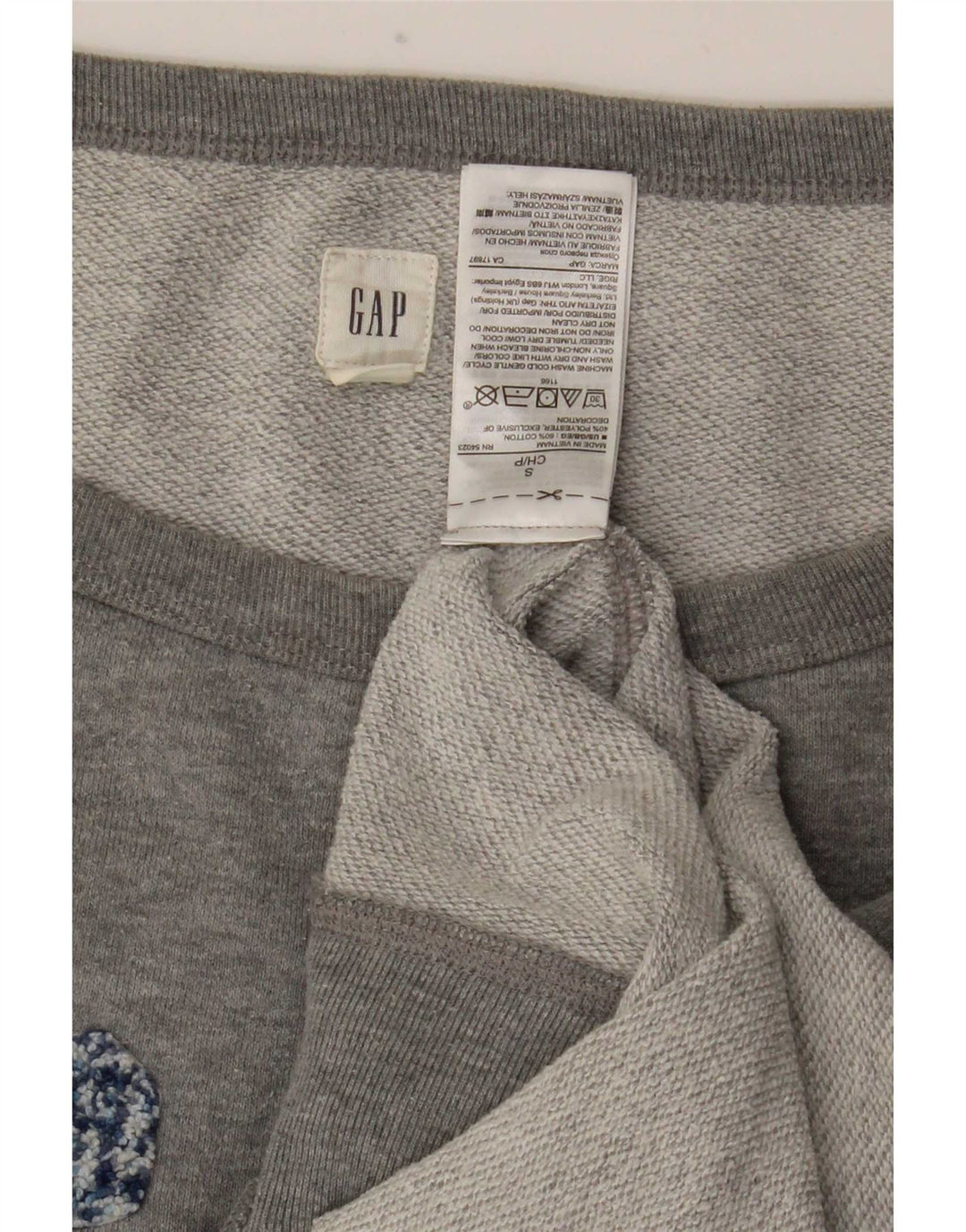 Gap Womens Graphic Oversized Sweatshirt Pullover UK 10 Small Graue Baumwolle