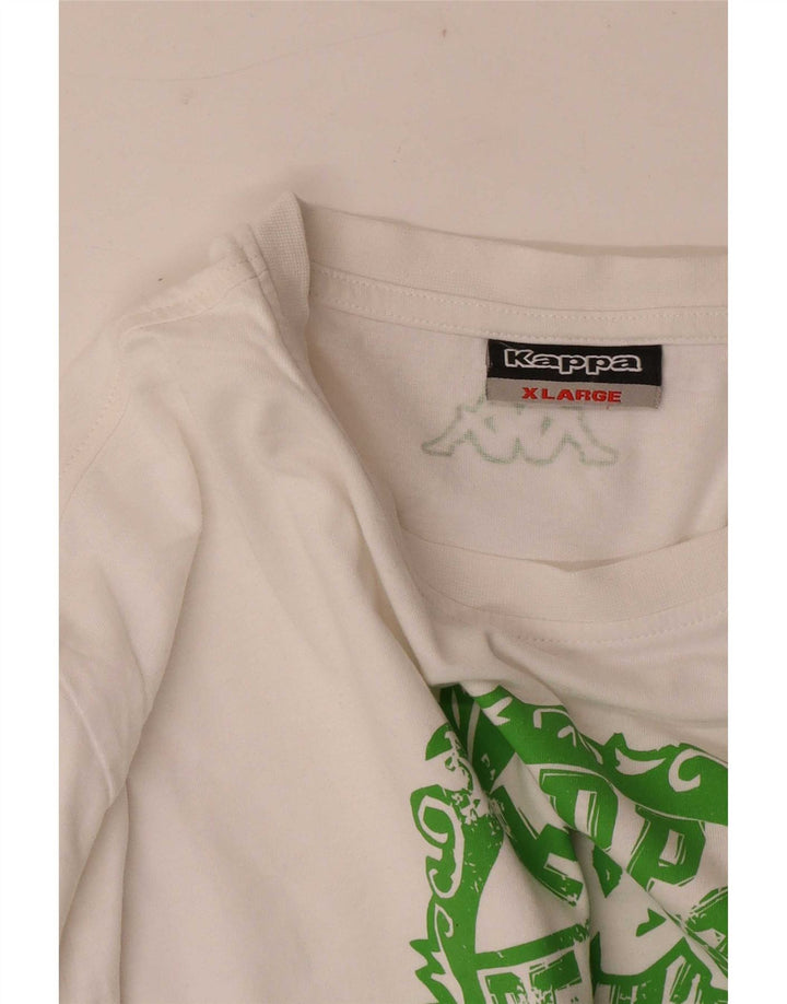 Kappa Herren Grafik T-Shirt Top XL Weiß
