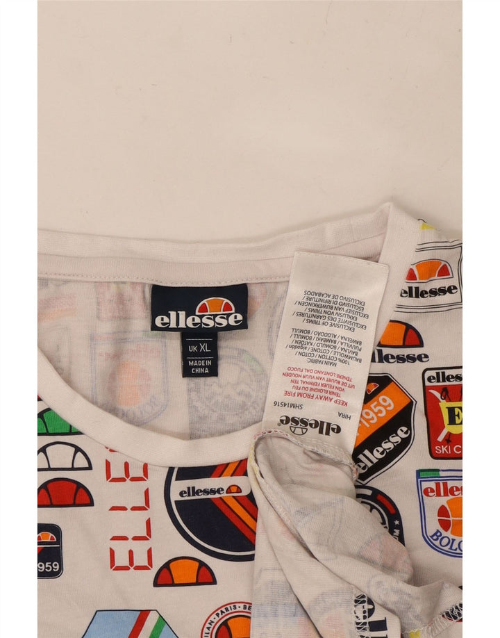 ELLESSE Herren Grafik T-Shirt Top XL Mehrfarbige Baumwolle