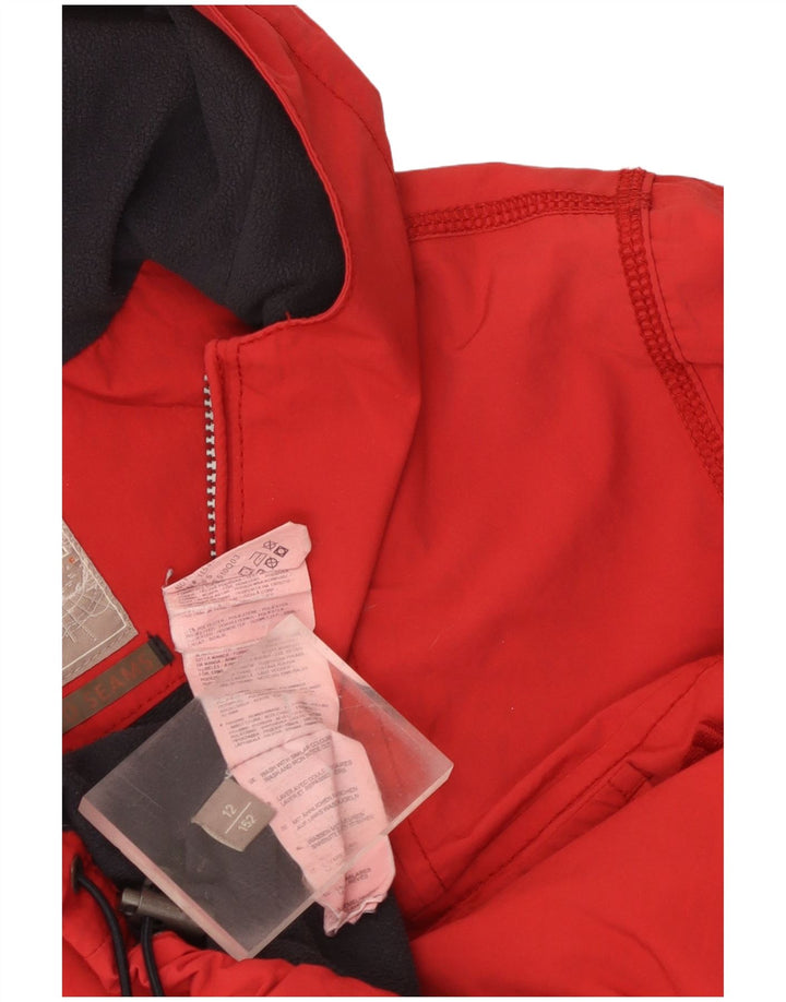 Napapijri Jungen-Anorakjacke mit grafischer Kapuze, 11–12 Jahre, rotes Polyester