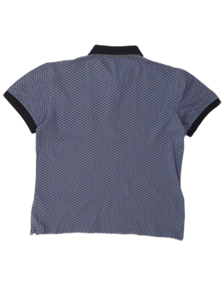 Gas Herren-Poloshirt, groß, blau, geometrisch, Baumwolle
