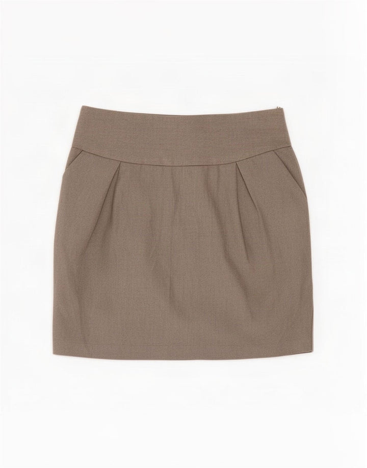 Topshop Damen Minirock UK 12 Medium W28 Grau Polyester