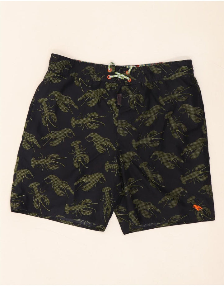 Ted Baker Herren-Badeshorts mit abstraktem Muster, Größe 3, mittelschwarz