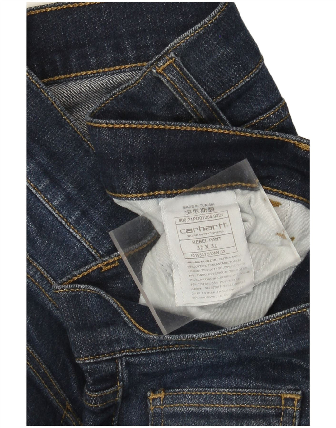 Carhartt Herren Slim Jeans W32 L29 Marineblau Baumwolle