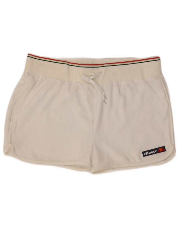 Ellesse Damen Sportshorts UK 16 Large Weiße Baumwolle