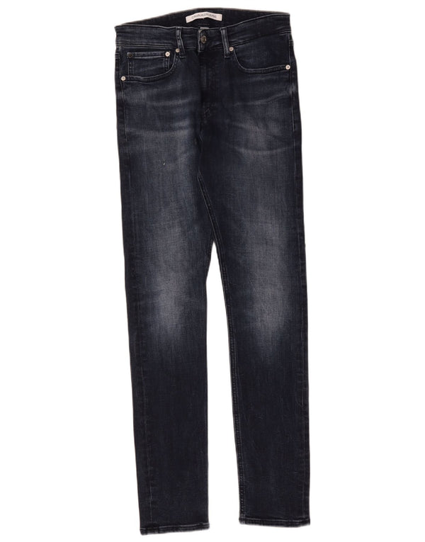 Calvin Klein Damen Skinny Jeans W30 L32 Marineblau Baumwolle