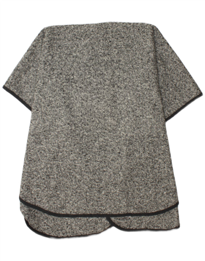Vintage Damen Cape Mantel Einheitsgröße Grau meliert