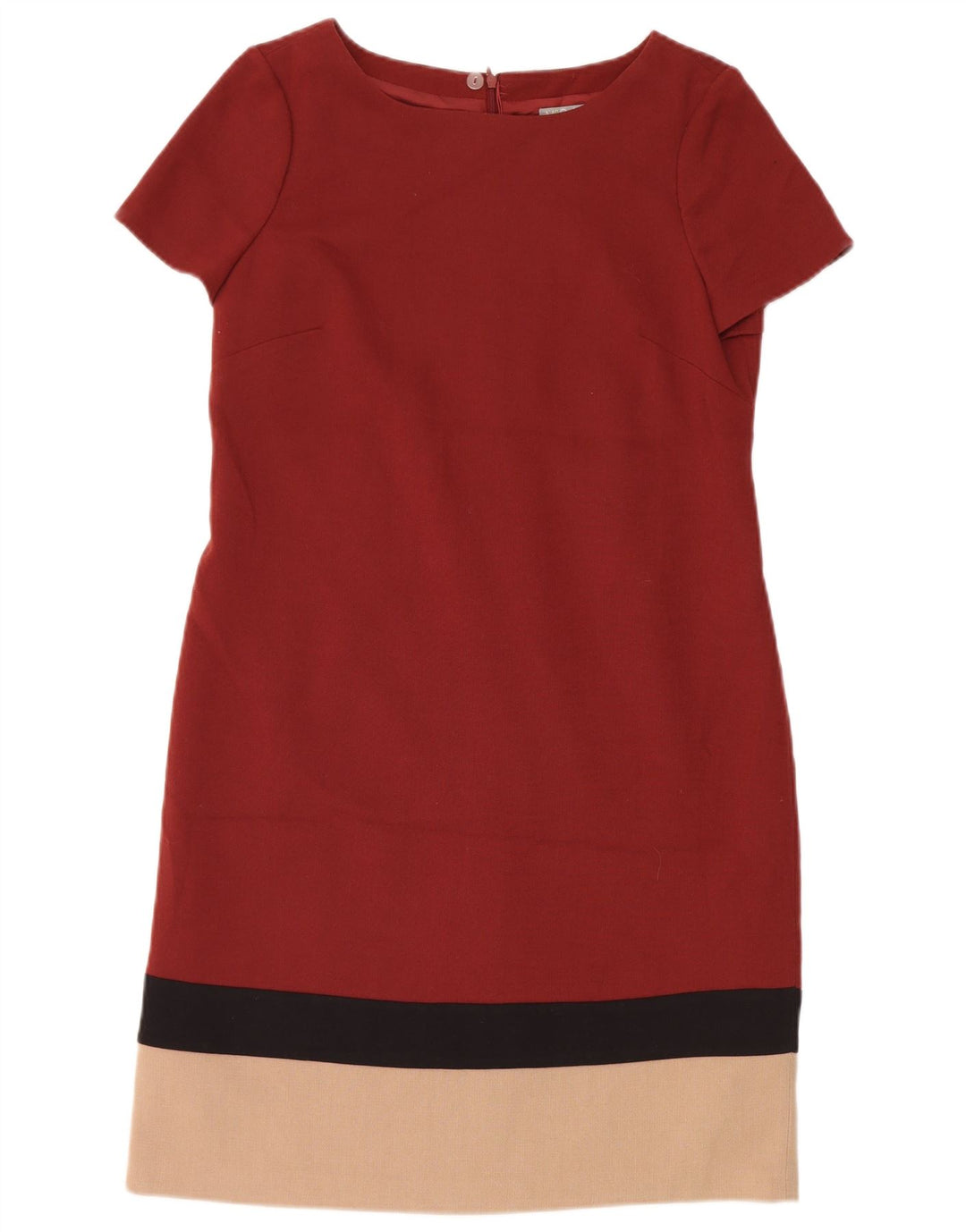 Marks & Spencer Damen Etuikleid UK 12 Mittelrotes Colourblock-Polyester