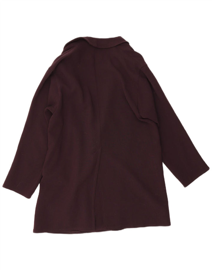 Reiss Womens Open Overcoat UK 6 XS Burgunderrote Wolle