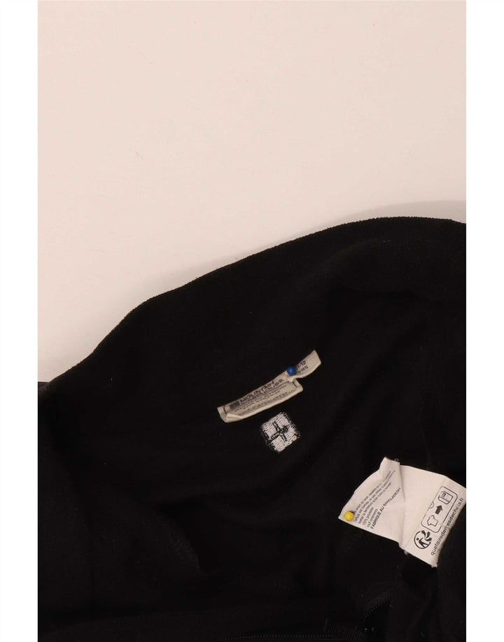 Mountain Warehouse Jungen-Fleecepullover mit Reißverschluss am Kragen, 11–12 Jahre, schwarzes Polyester