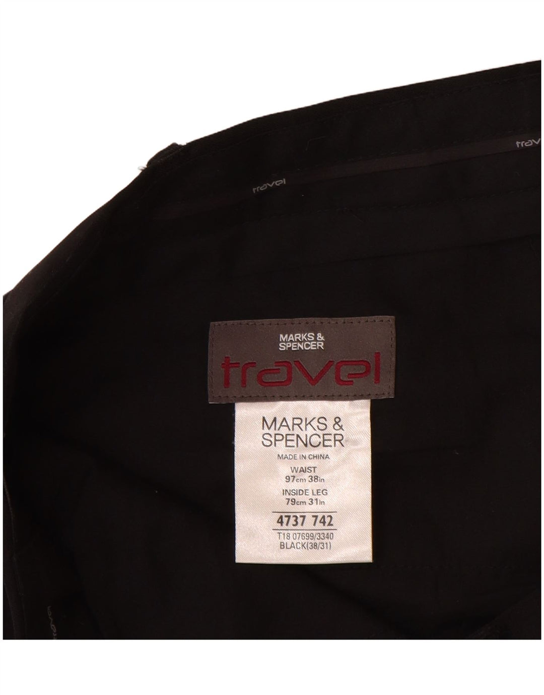 Gerade Herren-Chinohose von Marks & Spencer, W38, L31, Schwarz, Polyester