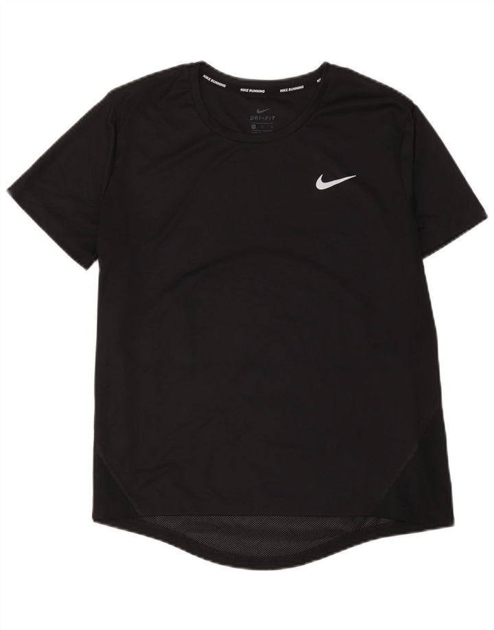 Nike Damen Dri Fit T-Shirt Top UK 14 Medium Schwarz Polyester