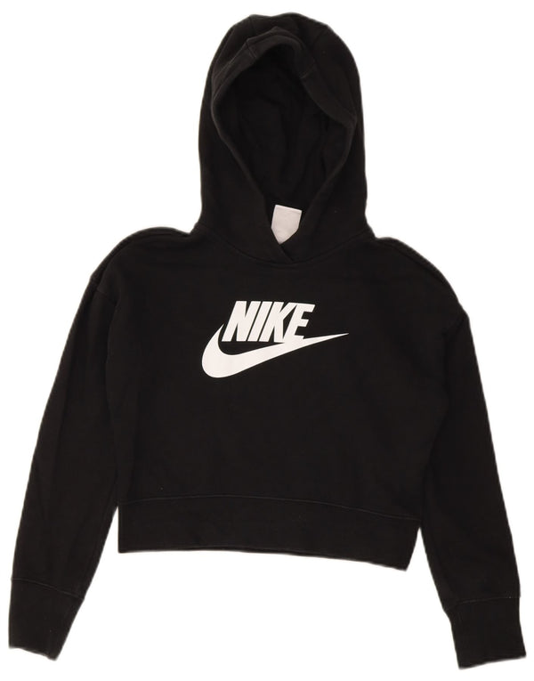 Nike Mädchen Graphic Crop Hoodie Pullover 10–11 Jahre Mittelschwarze Baumwolle