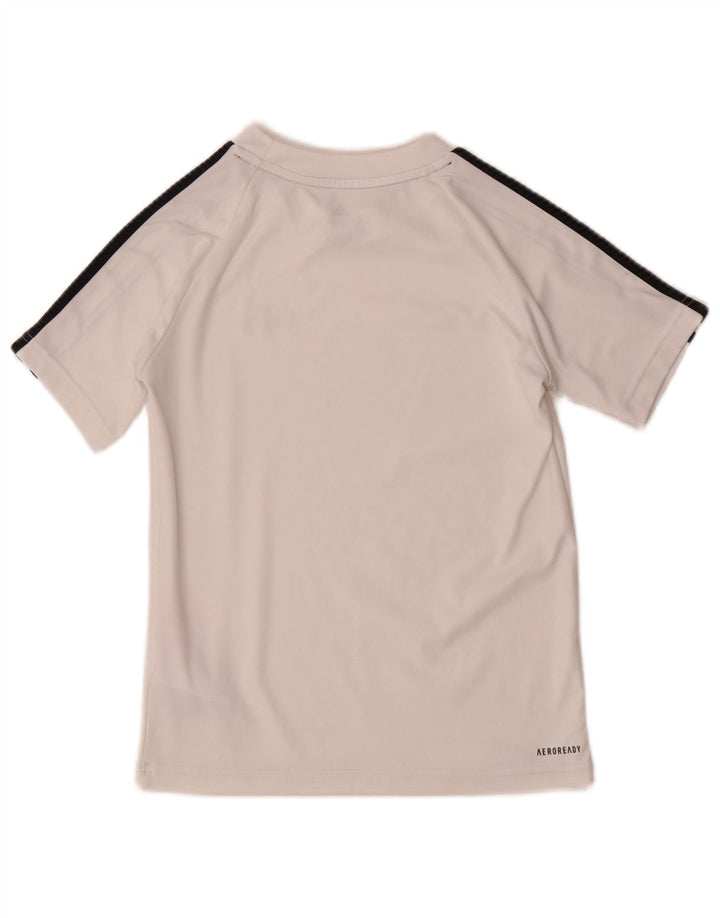 Adidas Jungen Aeroready T-Shirt Top 9–10 Jahre, weißes Polyester