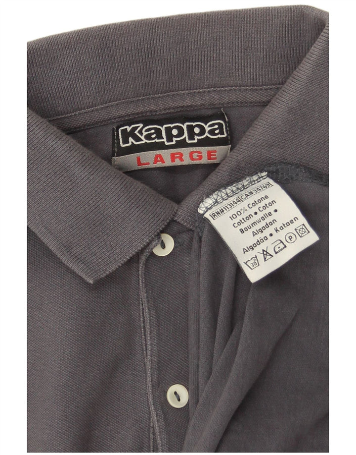 Kappa Herren-Poloshirt, große graue Baumwolle