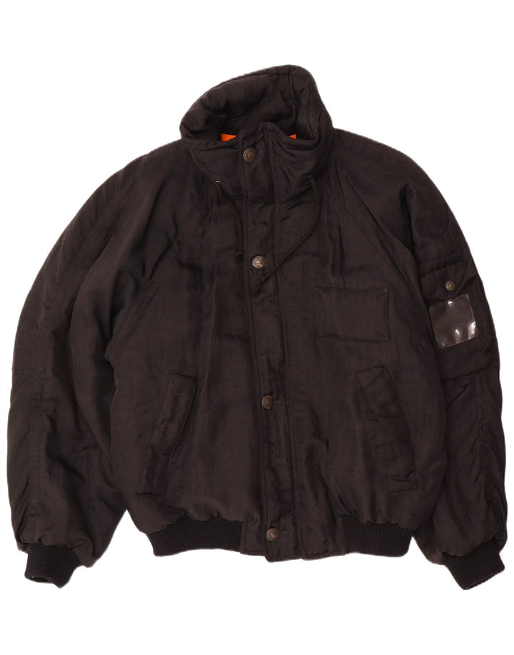 Vintage Herren Loose Fit Wattierte Jacke UK 38 Medium Schwarz