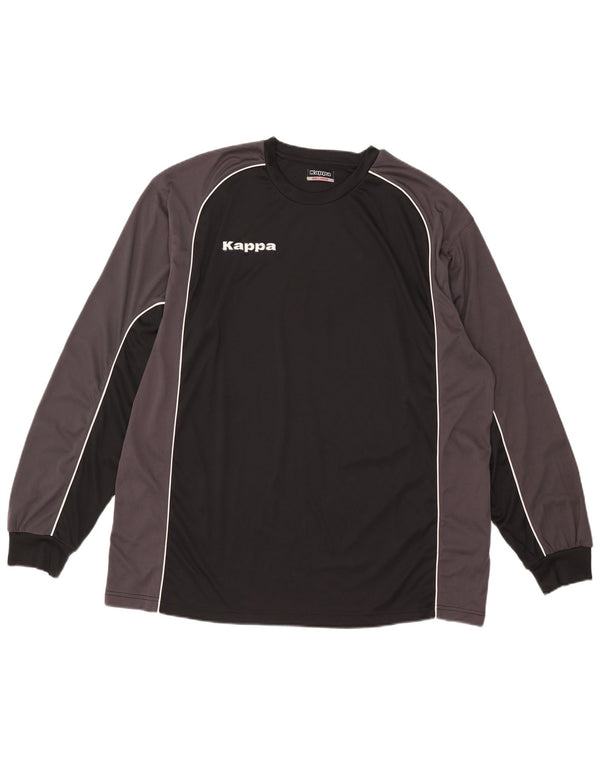Kappa Herren Graphic Top Langarm 3XL Schwarz Colourblock Polyamid