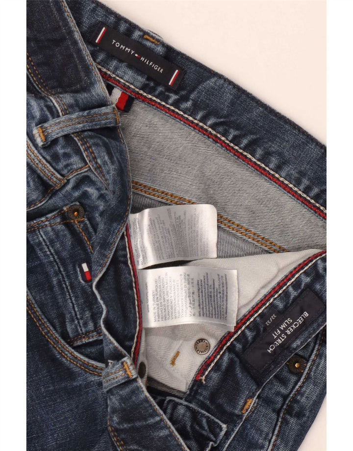 Tommy Hilfiger Herren Bleecker Distressed Slim Jeans W32 L32 Marineblau Baumwolle