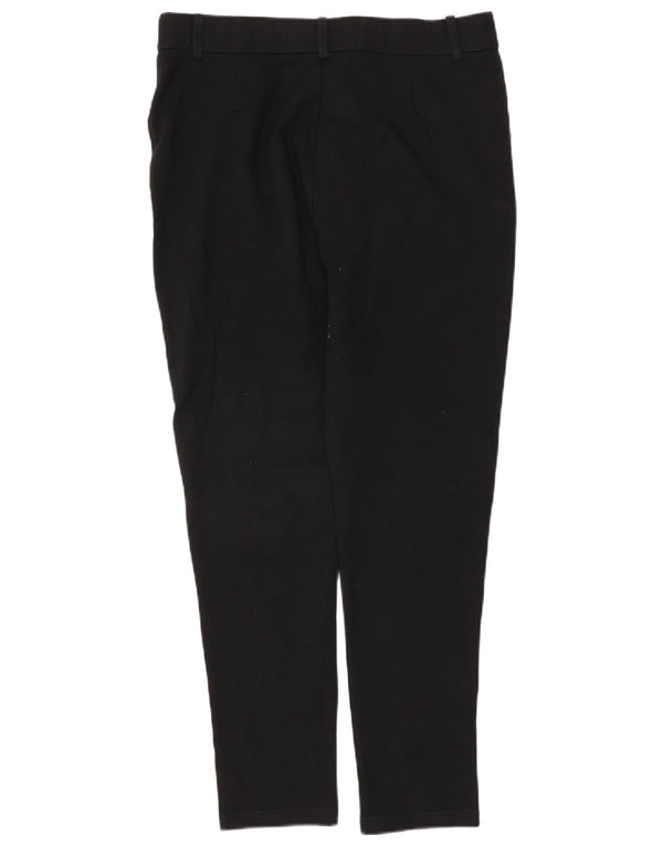 Zara Damen Skinny Freizeithose XL W32 L27 Schwarze Viskose