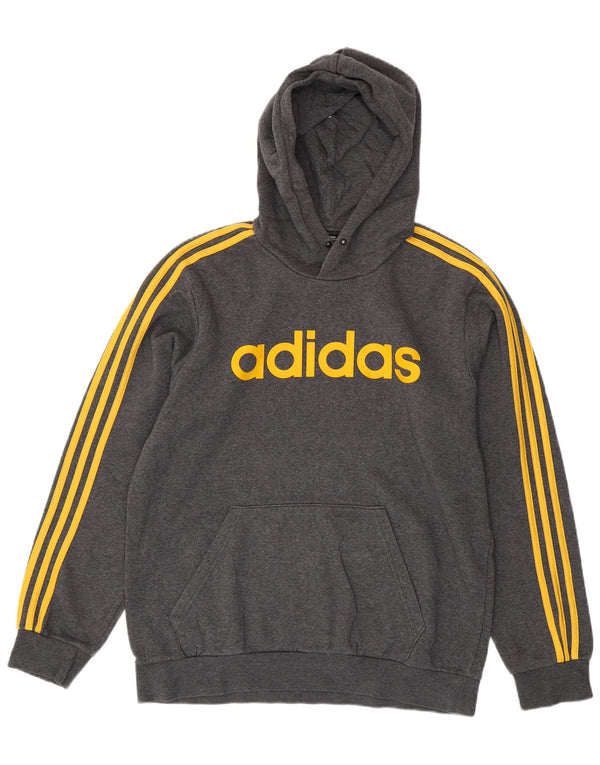 Adidas Herren Graphic Hoodie Pullover Große graue Baumwolle