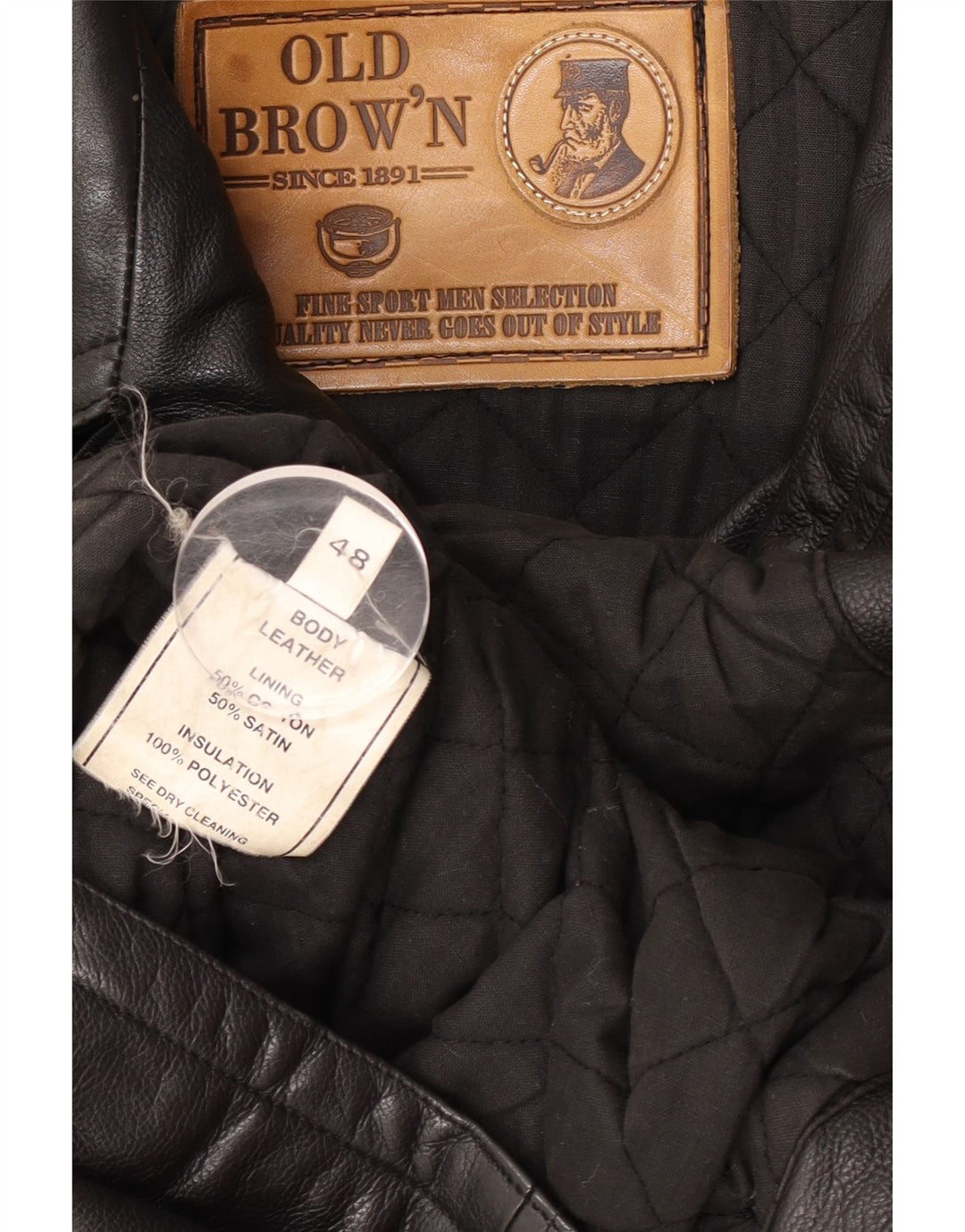 Vintage Herren Lederjacke IT 48 Mittelschwarzes Leder