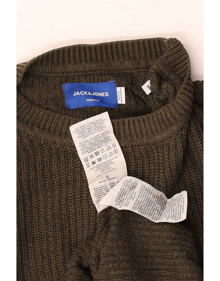 Jack & Jones Herren-Pullover mit Rundhalsausschnitt, mittelgroßes Khaki-Acryl