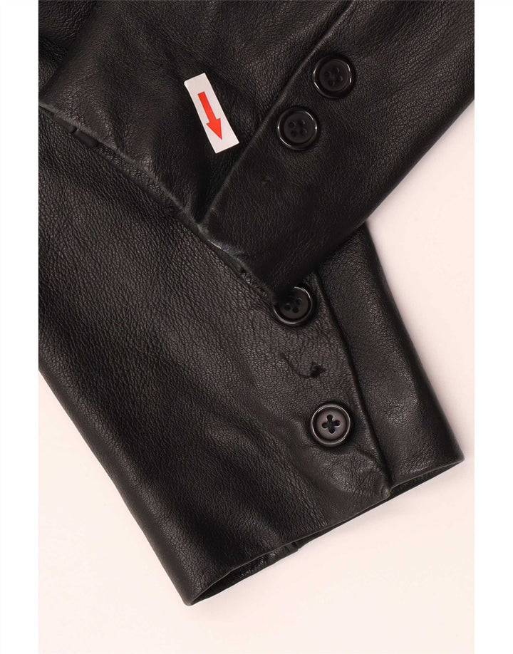Calculus Damen Ledermantel UK 14 Medium Schwarz