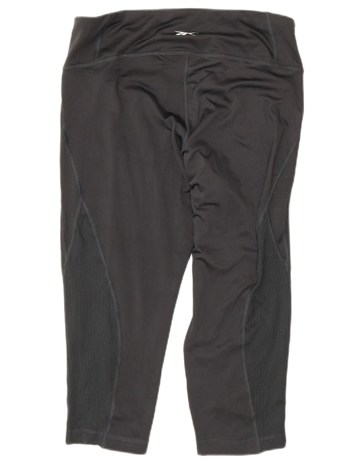 Reebok Damen Capri-Leggings UK 16/18 Large Grau Polyester