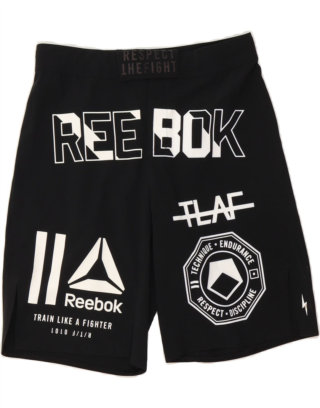 REEBOK Mens Graphic Sport Shorts Small  Black Polyester Vintage Reebok and Second-Hand Reebok from Messina Hembry 