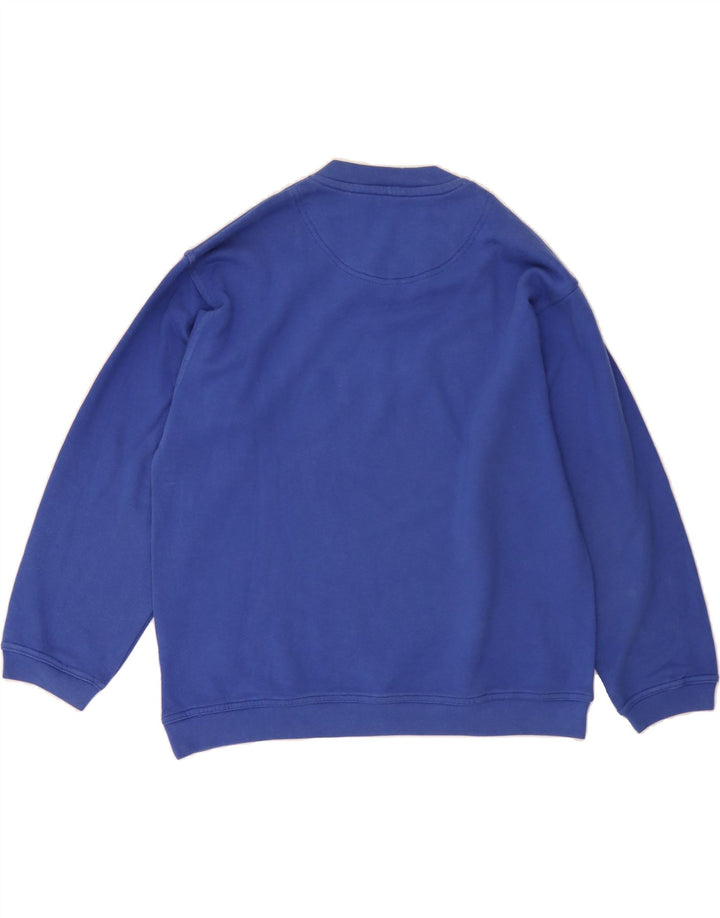 CHAMPION Mens Graphic Sweatshirt Jumper Medium Blue Cotton Vintage Champion and Second-Hand Champion from Messina Hembry 