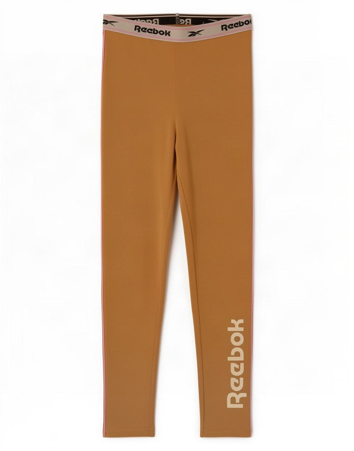 Reebok Grafik-Leggings für Mädchen, 8–9 Jahre, Beige, Colourblock-Polyester