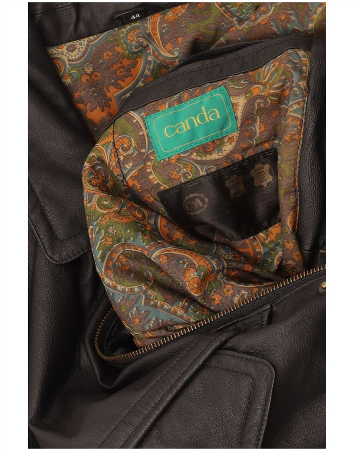 CANDA Herren Lederjacke UK 44 2XL Schwarzes Leder